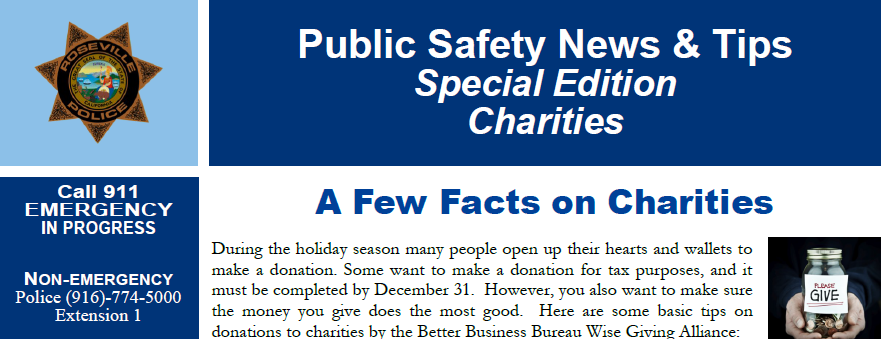 More information about "Public Safety News & Tips Special Edition - Charities"