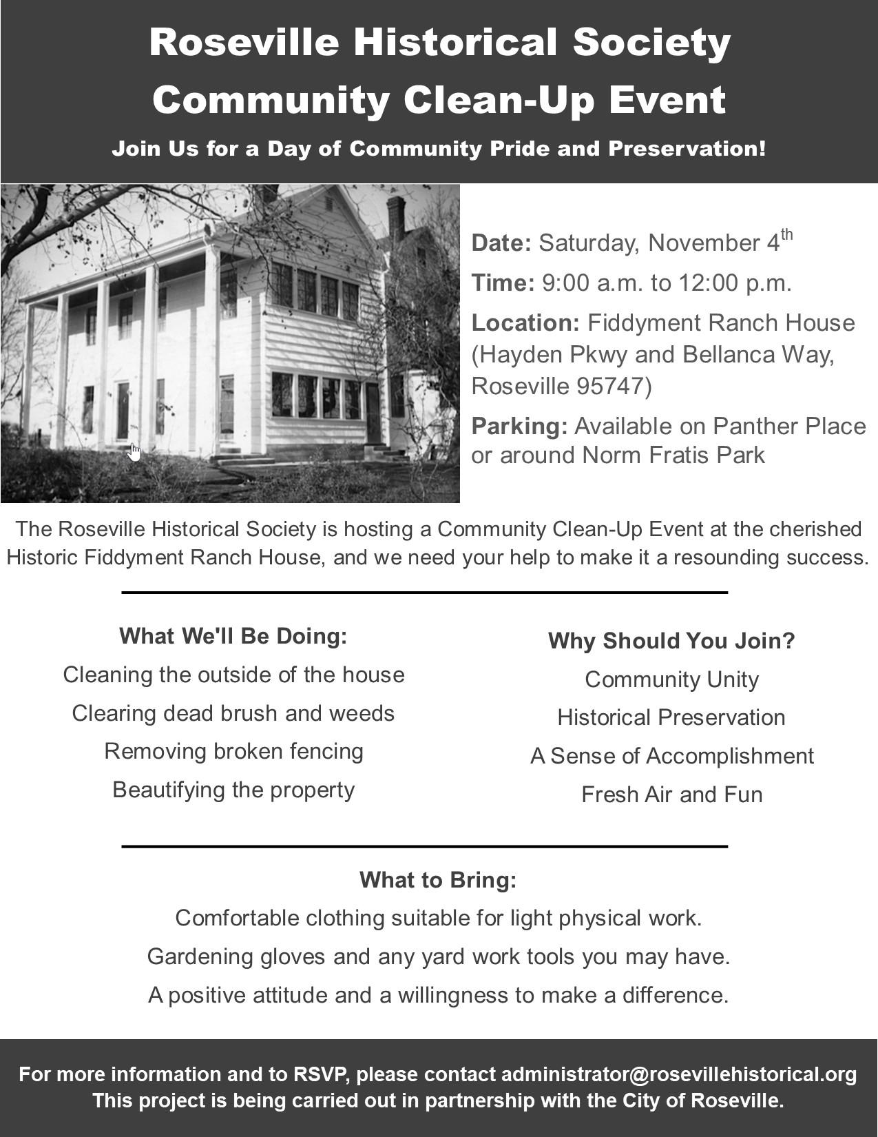 More information about "Roseville Historical Society Community Clean-Up Event"